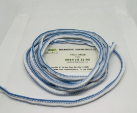 Dây máy lắc màu trắng xanh 6mm, dây dù 6mm dệt 2 màu song song